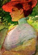 Frank Duveneck Lady With a Red Hat Spain oil painting artist